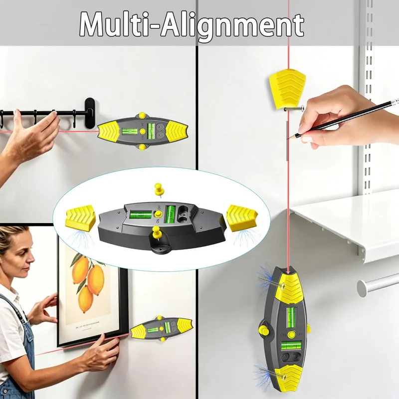 Heavy Duty 3 In 1 Magnetic Stud Finder With Integrated Laser Wall Scanner And Portable Leveler Featuring Dead Sure Grip Pins For Zero Mess Diy Renovations