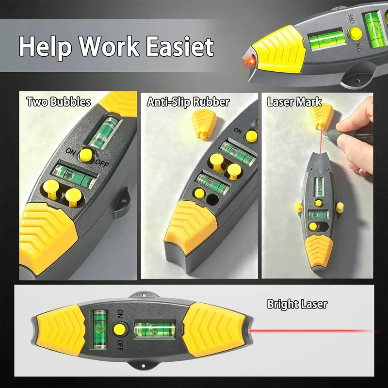 Heavy Duty 3 In 1 Magnetic Stud Finder With Integrated Laser Wall Scanner And Portable Leveler Featuring Dead Sure Grip Pins For Zero Mess Diy Renovations