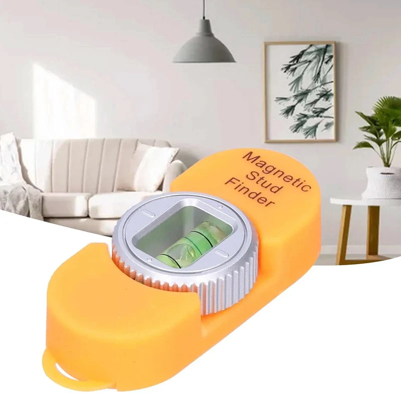 Sharp And Slick Magnetic Stud Finder With Reliable Bubble Level And Compact Profile For Fast Wall Detection And Go To Job Site Hustle Gear Bright Orange