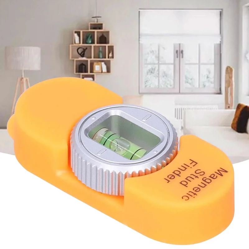 Sharp And Slick Magnetic Stud Finder With Reliable Bubble Level And Compact Profile For Fast Wall Detection And Go To Job Site Hustle Gear Bright Orange