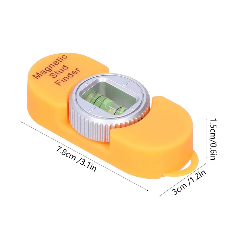 Sharp And Slick Magnetic Stud Finder With Reliable Bubble Level And Compact Profile For Fast Wall Detection And Go To Job Site Hustle Gear Bright Orange