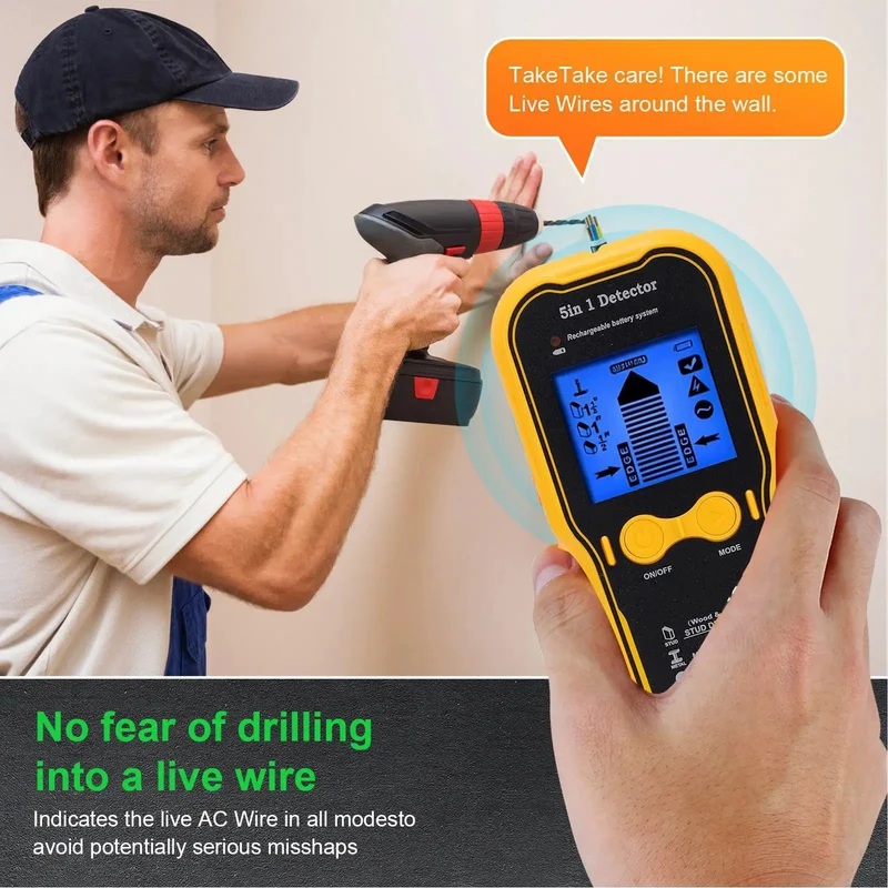 Straight Shooting Wall Scanner And Stud Finder With Clean Lcd Screen Detects Active Wiring Timber Framing And Steel Hardware Easy Grip Design Makes Home Improvement Tasks A Breeze For Weekend Warriors