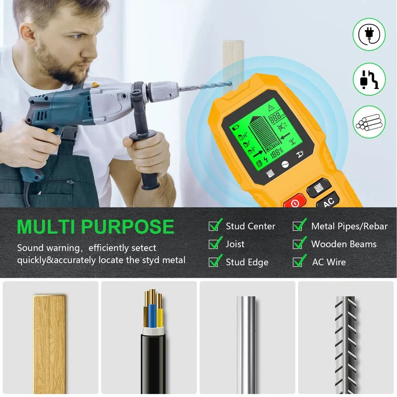 Heavy Duty Five In One Abs Stud Finder And Lcd Wall Scanner To Find Wood Joists Beams And Live Ac Wires With Dead On Precision For Home Diy Tv Mounting Cabinet Installations Built Tough No Nonsense Ace Workhorse