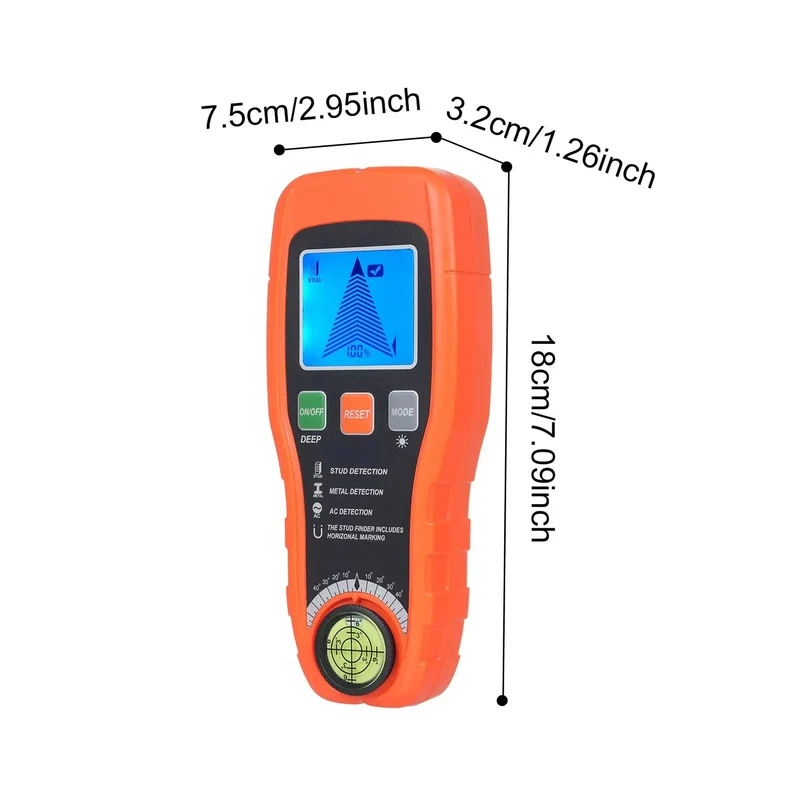 Premium 5 In 1 Electronic Stud Finder Wall Scanner With Bright Lcd Display To Spot Wood Metal Live AC Wires Pipes And Joists Dead On Target For Diy Contractors And Homeowners Making A No Sweat Shelf Install
