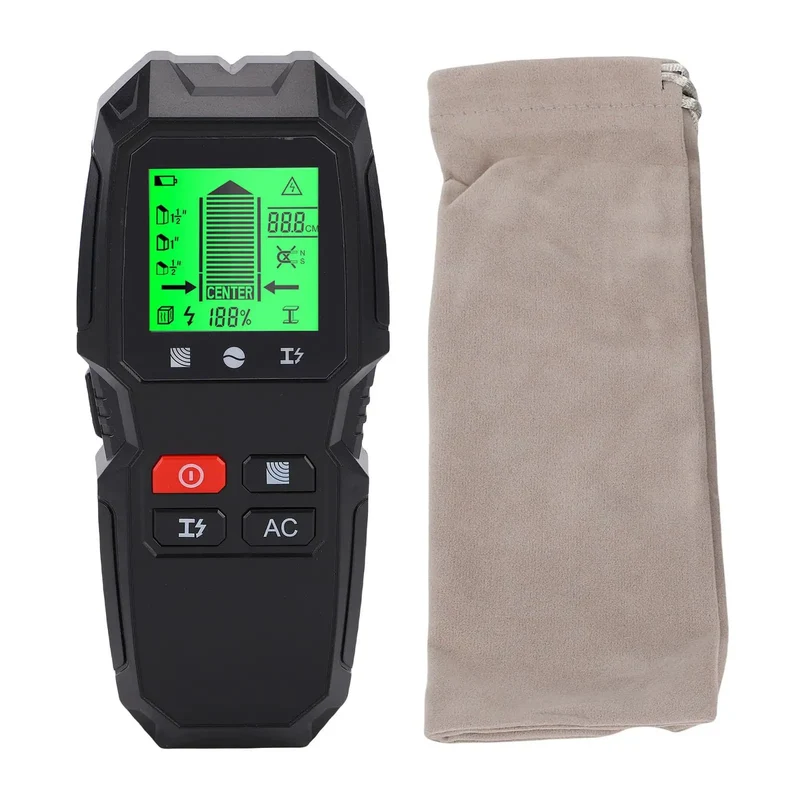 5 In 1 Wall Scanner And Multi Functional Stud Finder With Bright Lcd Readout For Smoothly Catching Wood Ac Wiring Metal Cables Joists Inside Drywall Delivers Hassle Free Depth Mapping And Zero Guesswork Drilling Accuracy For Quick Installations