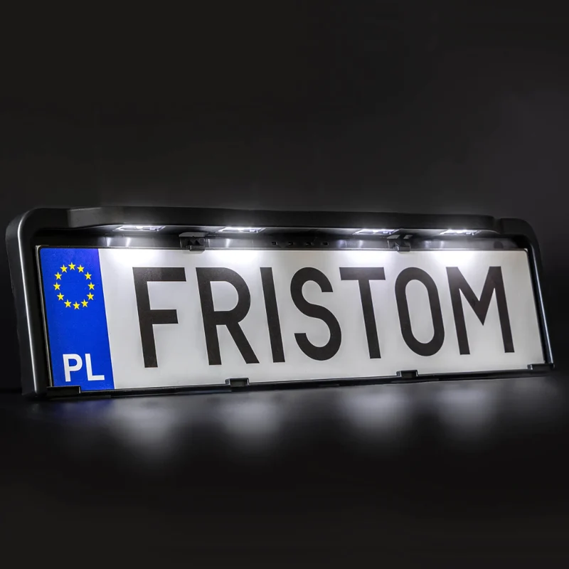 Support de plaque d'immatriculation avec lumières LED