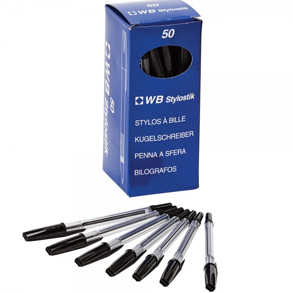Coffret de stylos à bille - Noir (50)