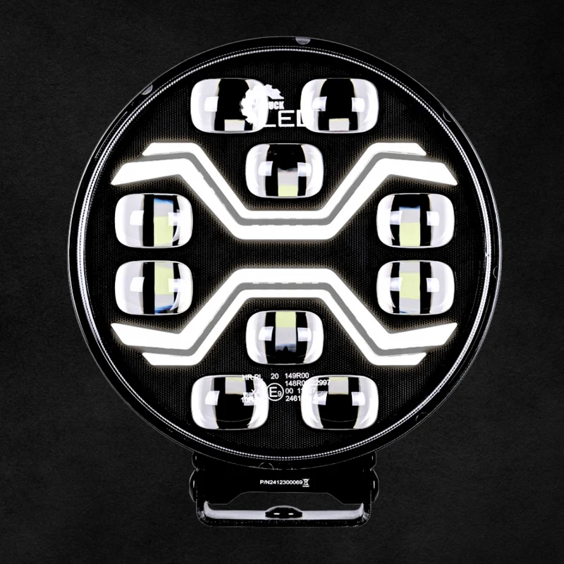 Projecteur LED Spider Toxic avec feux de jour blancs et stroboscope / 9"