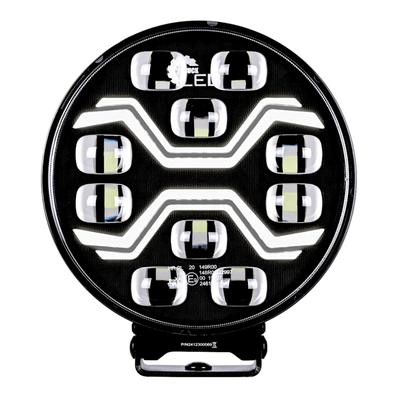Projecteur LED Spider Toxic avec feux de jour blancs et stroboscope / 9"