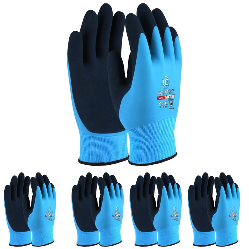 Gants de travail en latex à double revêtement / 5 paires