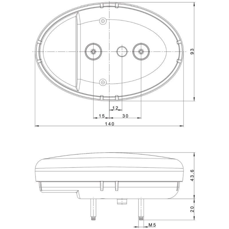 Feu de remorque rond ovale à LED / Fristom FT-355