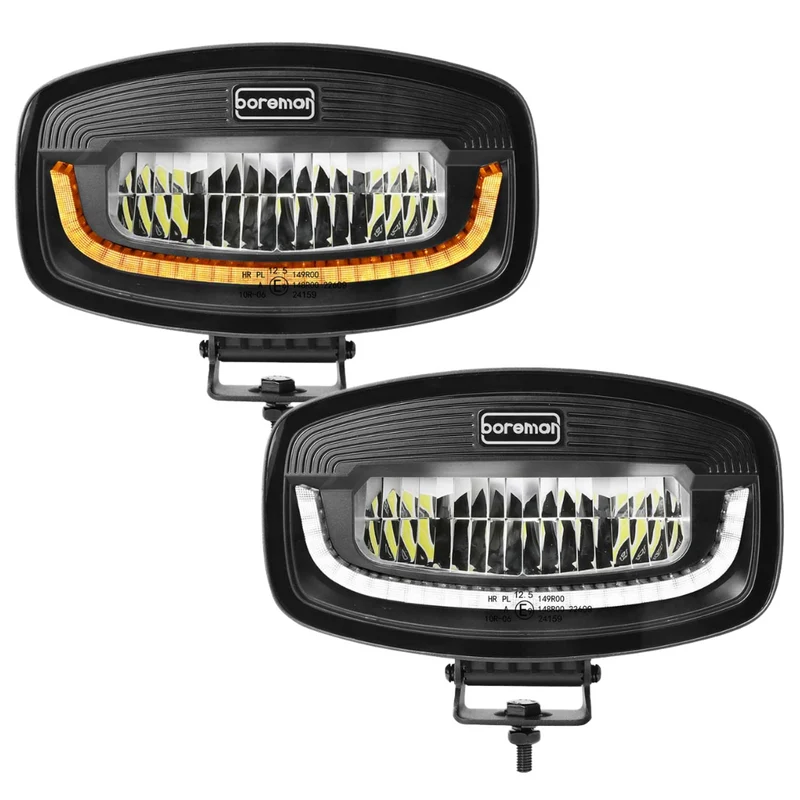 Phare de conduite Boreman Phantom Dark LED Jumbo avec feu de position ambre/blanc