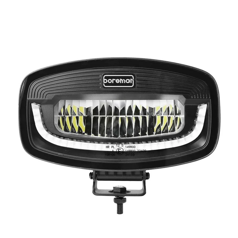 Phare de conduite Boreman Phantom Dark LED Jumbo avec feu de position ambre/blanc