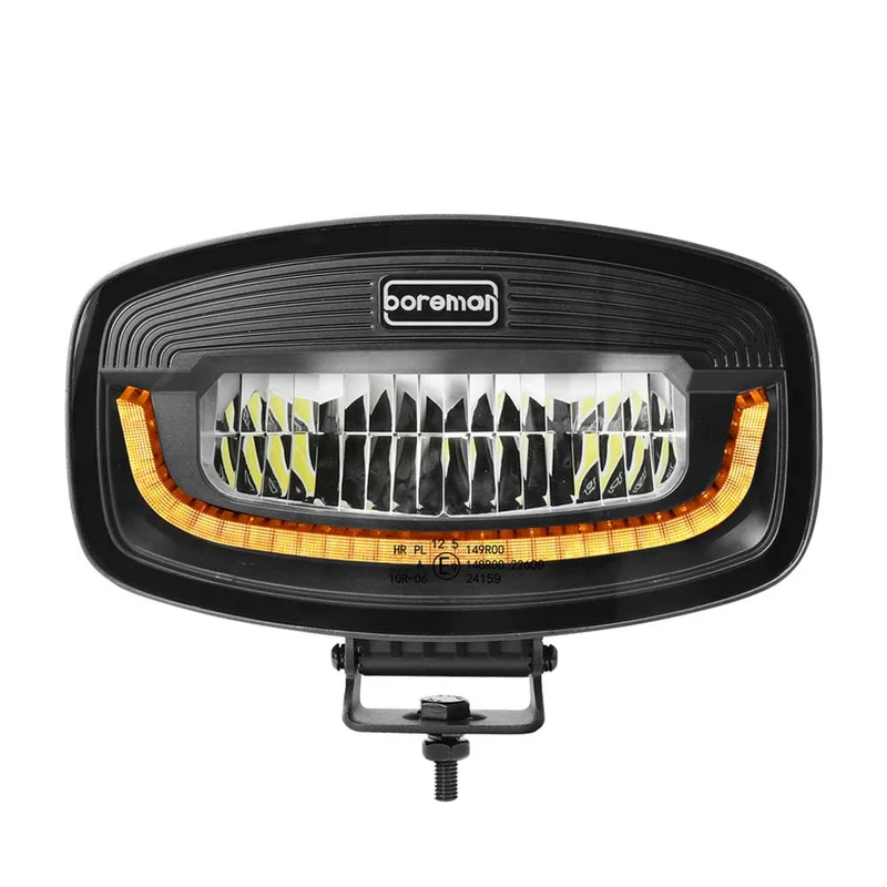 Phare de conduite Boreman Phantom Dark LED Jumbo avec feu de position ambre/blanc