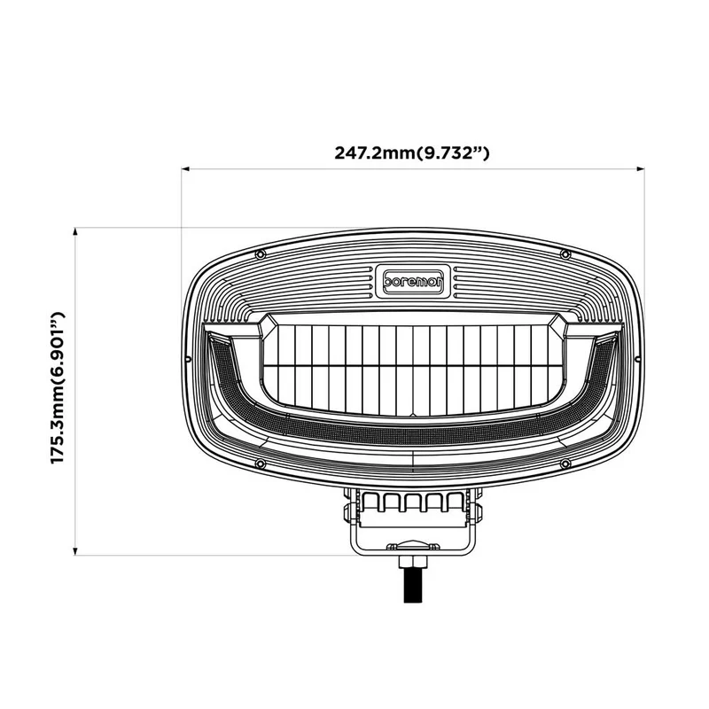 Phare de conduite Boreman Phantom Dark LED Jumbo avec feu de position ambre/blanc