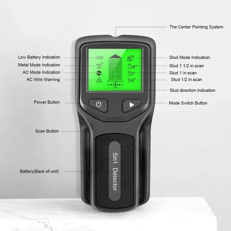 Digital Wall Scanner Stud Finder Detects Live Wires Ac Lines Metal Pipes Joists Studs Drywall Smart Pin Scan Boosts Tv Mounting Cabinet Installs Diy Fixes For Pros Hunting Sick Results And Zero Grind Badass Gear For Man Cave Missions On Point Black