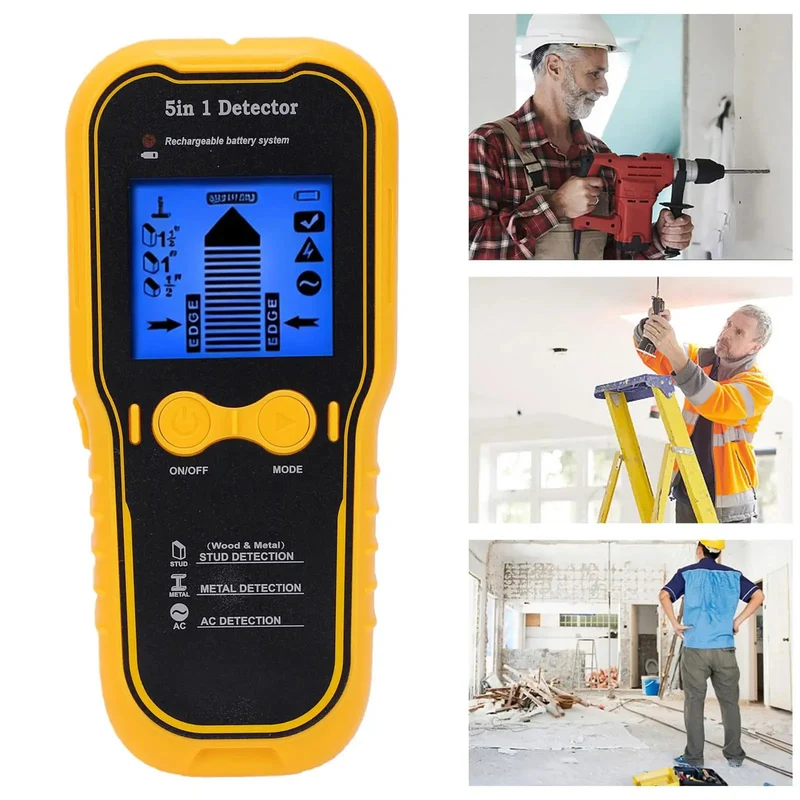 5 In 1 Wall Detector Stud Finder With Deep Target Scan And Metal Detection Plus Live Wire Ac Cable Warning Featuring Ultra High Sensitivity Sensor For Nailed It Precision Wherever You Mount And Turning Any DIY Task Into A Big Flex With Zero Sweat