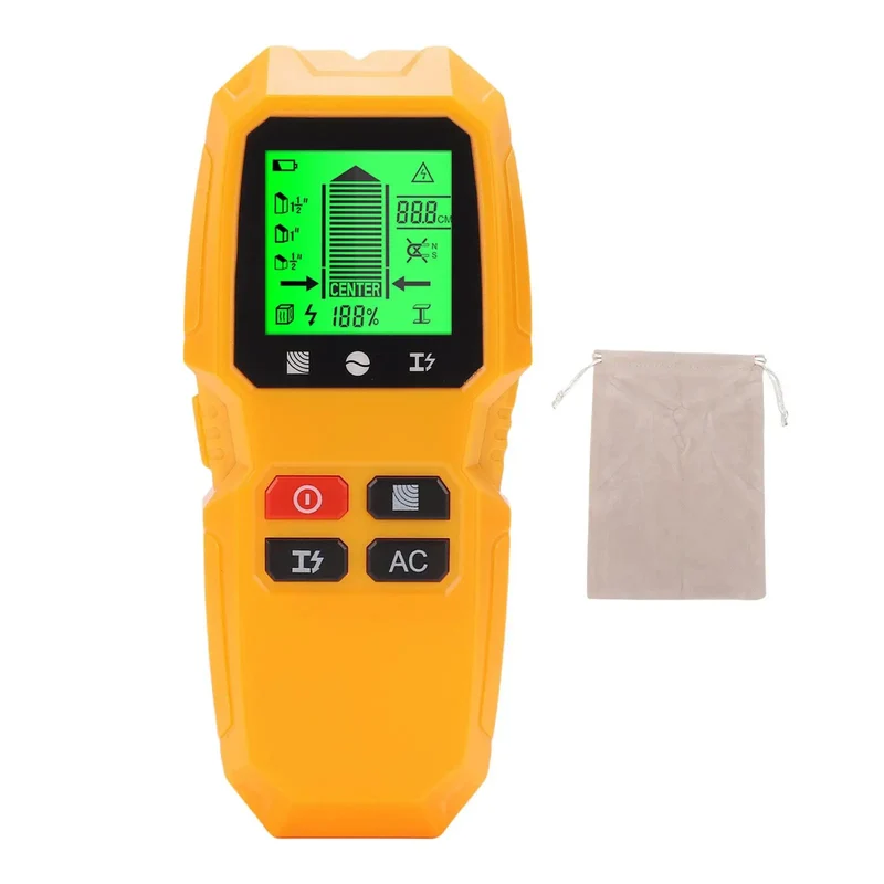 Sleek 5 In 1 Wall Scanner With Lcd Screen Finds Wood Metal Studs Live Ac Wires Joists And Beams Lightweight Tool Makes Hanging Frames Or Mounting Tvs A Breeze For Pros And Homeowners Who Want Accurate Detection Without The Headaches Every Project.