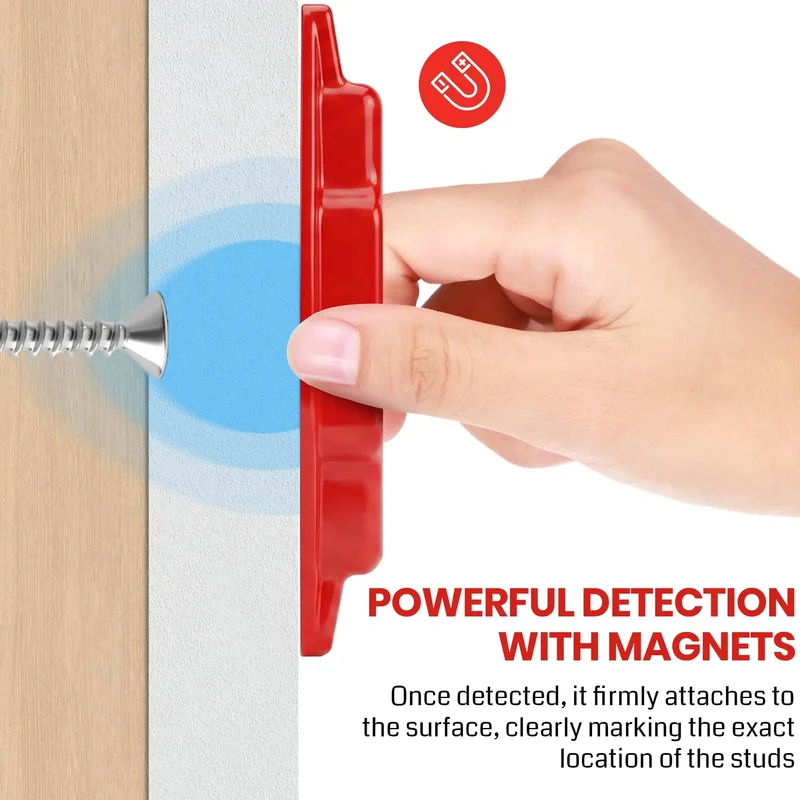 4 Pack Magnetic Stud Finder Wall Scanner Battery Free Drywall Detector Hits The Spot Every Time Locating Screws And Nails With Ease Keeps You From Drilling Blind Spots Red