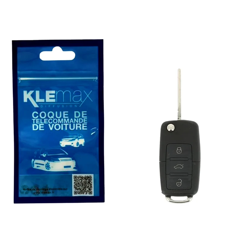 COQUE CLE ADAPTABLE VW 3 BOUTONS LAME FRAISEE RETRACTABLE 8MM