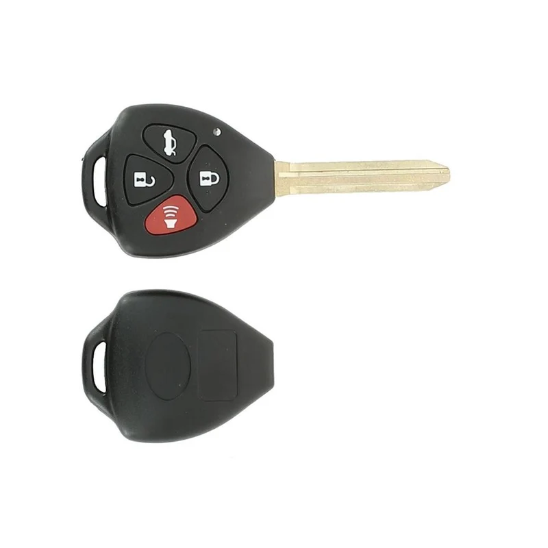 COQUE CLE ADAPTABLE TOYOTA 4 BOUTONS LAME CRANTEE FIXE