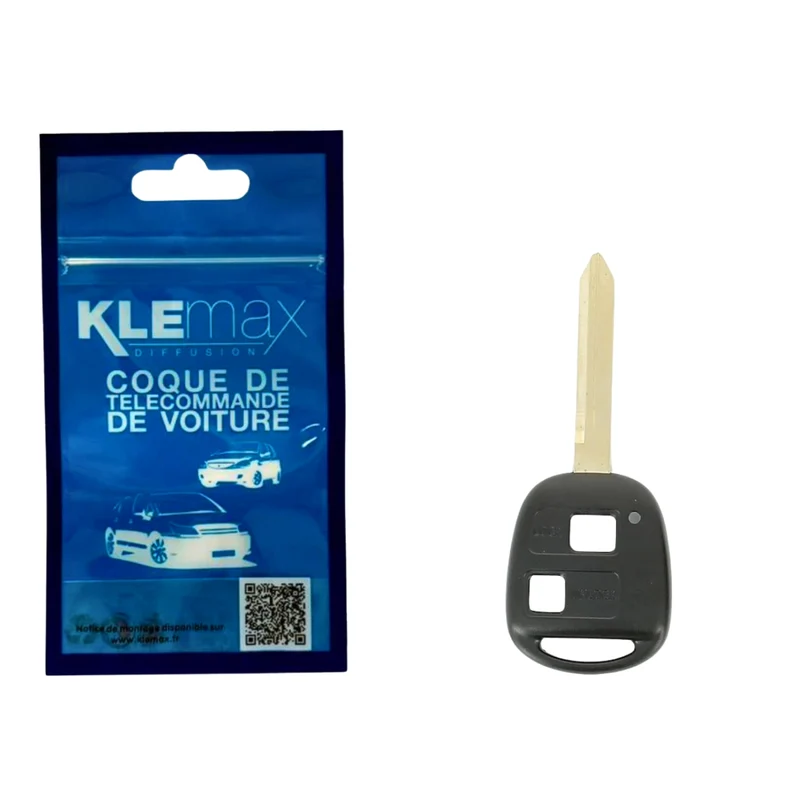 COQUE CLE ADAPTABLE TOYOTA 2 BOUTONS LAME CRANTEE FIXE