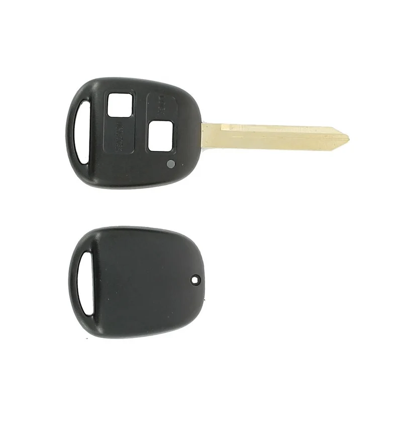 COQUE CLE ADAPTABLE TOYOTA 2 BOUTONS LAME CRANTEE FIXE