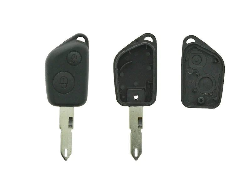 COQUE CLE ADAPTABLE PSA 2 BOUTONS LAME CRANTEE FIXE