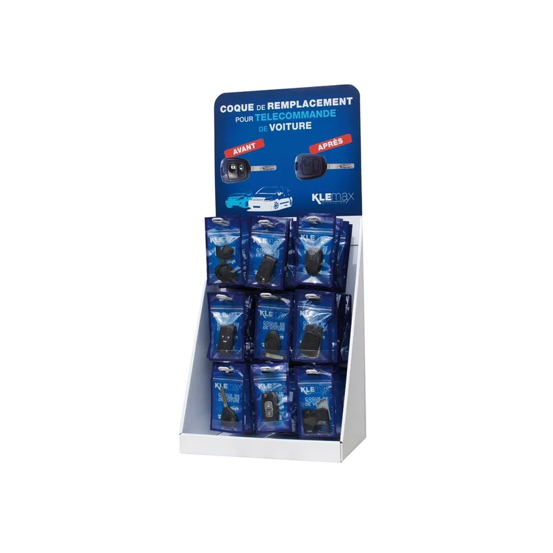 PRESENTOIR CARTON 9 BROCHES 18 COQUES CLE PSA207 PSA207C PSA208 PSA208C PSA21 PSA307C REN20/21/22