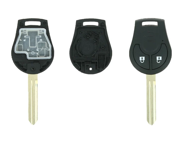 COQUE CLE ADAPTABLE NISSAN 2 BOUTONS LAME CRANTEE FIXE