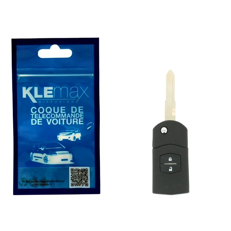 COQUE CLE ADAPTABLE MAZDA 2 BOUTONS LAME CRANTEE RETRACTABLE