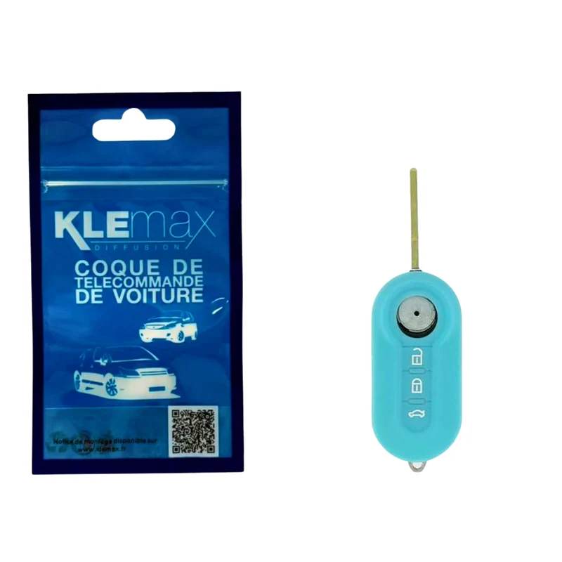 HOUSSE DE CLE EN SILICONE 2 BOUTONS BLEUE POUR FIAT Z