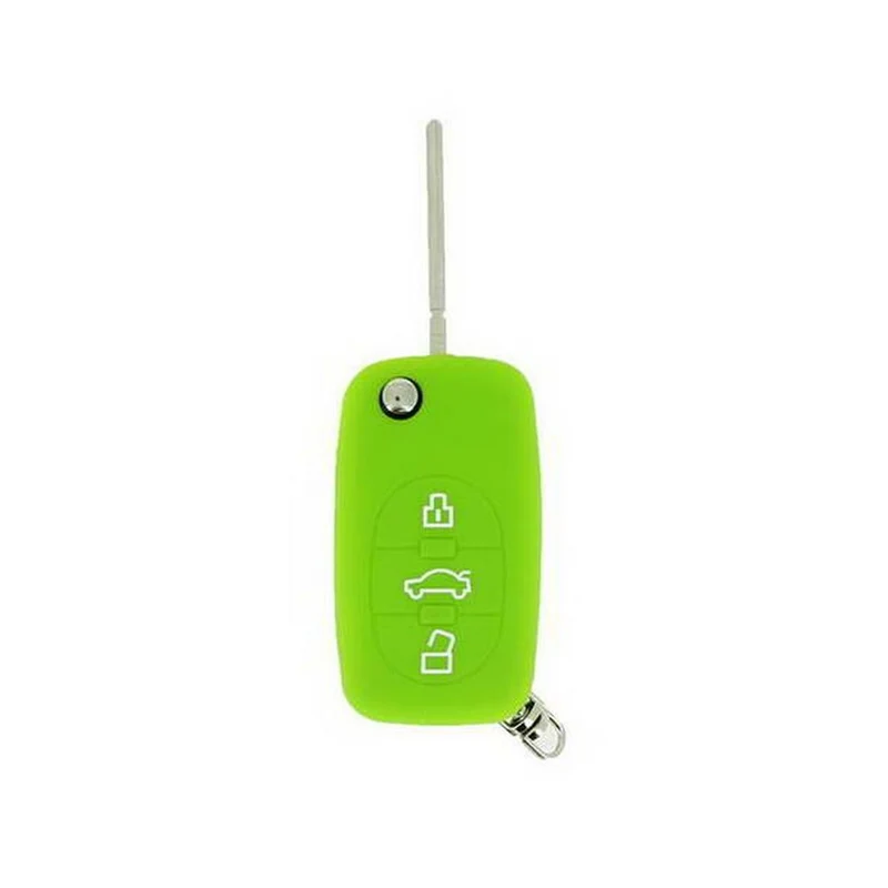 HOUSSE DE CLE EN SILICONE 3 BOUTONS VERTE POUR AUDI Z