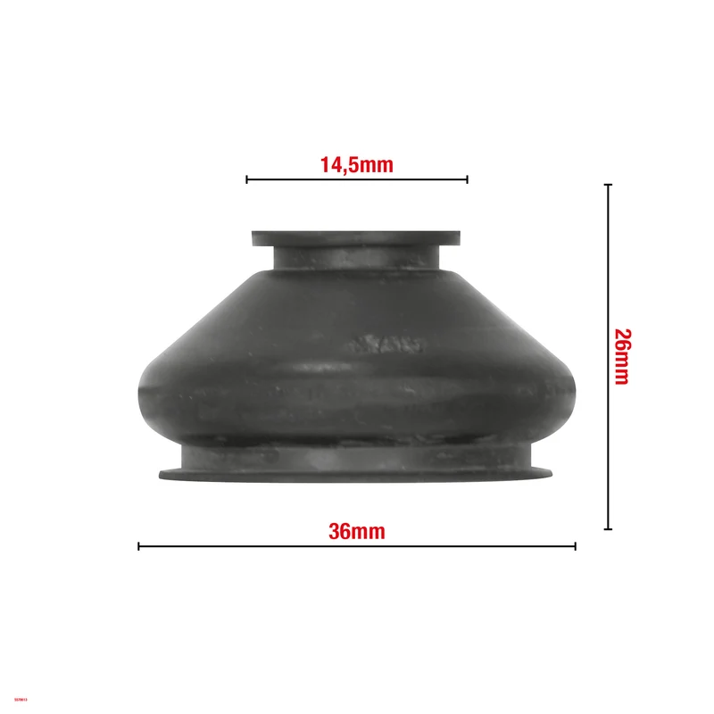SOUFFLET DE ROTULE DE SUSPENSION 14,5X36X26MM BAGUES DE MONTAGE EN PU W613 VENDU PAR 25