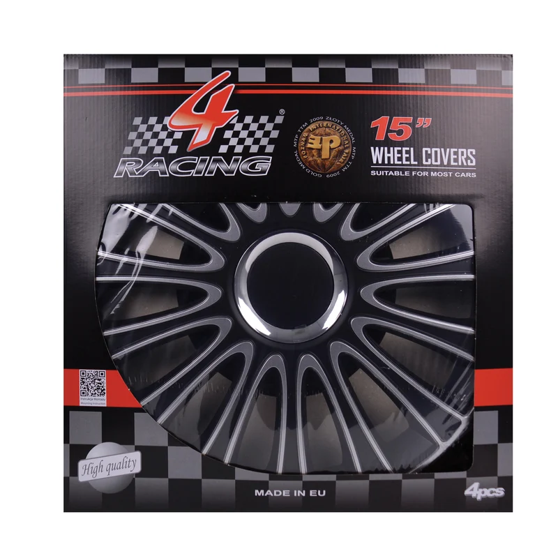 JEU D ENJOLIVEURS DE ROUES LEMANS PRO SILVER BLACK 15INCH