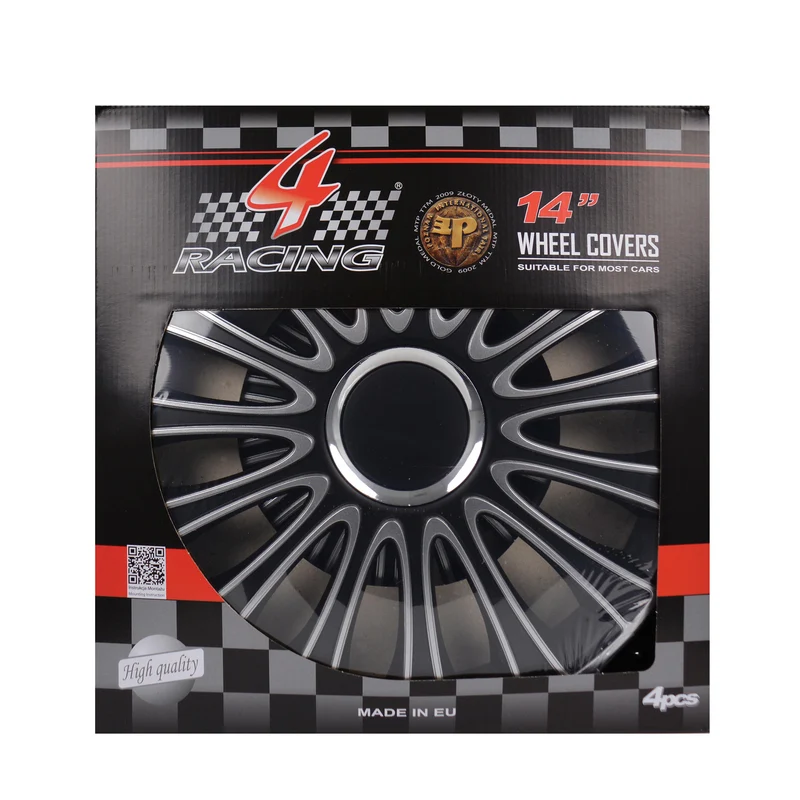 JEU D ENJOLIVEURS DE ROUES LEMANS PRO SILVER BLACK 14INCH