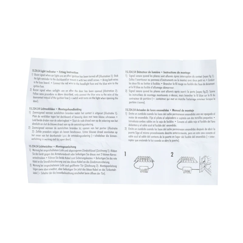 AVERTISSEUR SONORE D'OUBLI DE FEUX 6/12V
