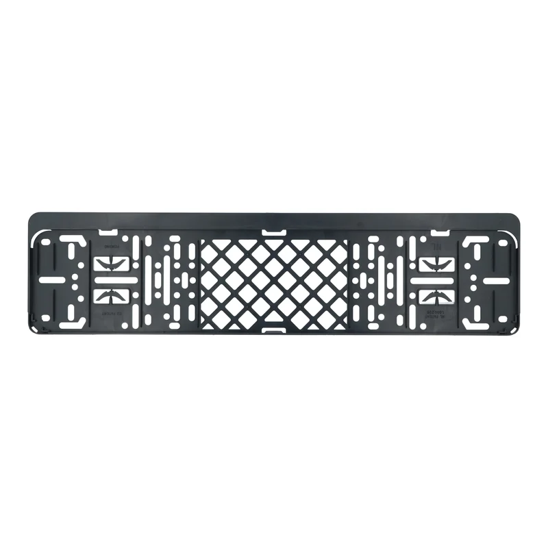 SUPPORT PLAQUE D'IMMATRICULATION UNIVERSEL A CLIQUER 52X11CM NOIR