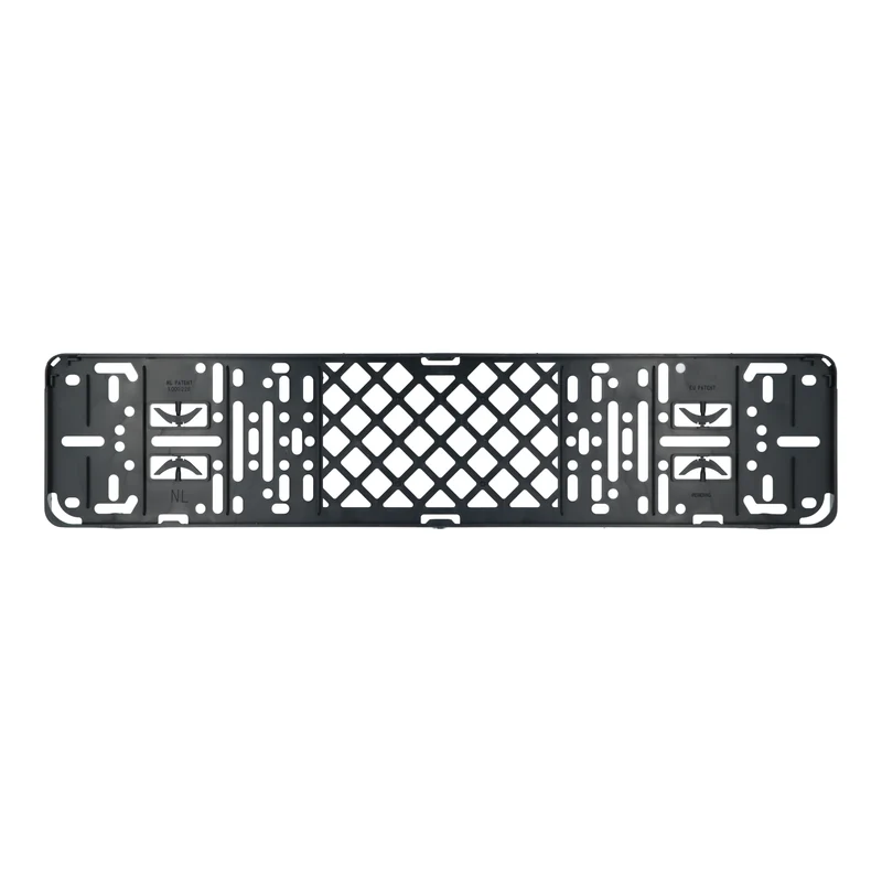 SUPPORT PLAQUE D'IMMATRICULATION UNIVERSEL A CLIQUER 52X11CM NOIR