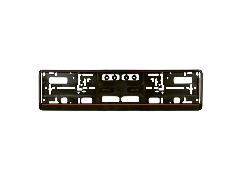 SUPPORT PLAQUE D'IMMATRICULATION UNIVERSEL 52X11CM NOIR ROUGE