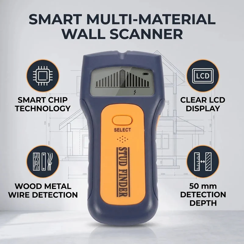 Heavy Duty Stud Finder Wall Scanner With 50mm Deep Ac Wire Metal And Wood Beam Detection Featuring Freakin Accurate Results On Bright Lcd Screen Perfect For Pros And Weekend Warriors Who Swear By This Badass Tool