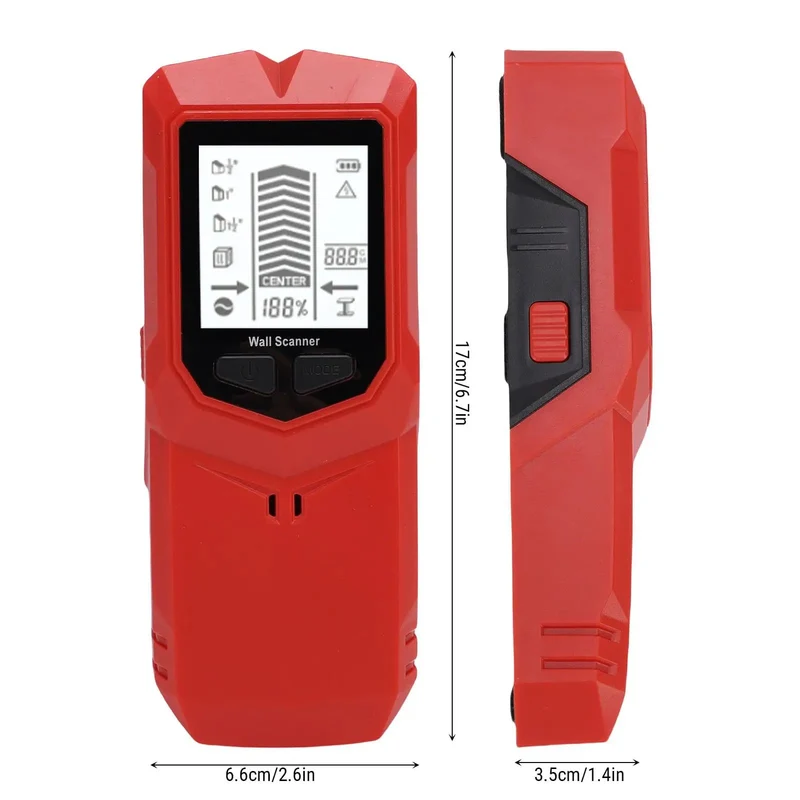 Heavy Duty Electronic Stud Scanner With Crisp Lcd Display And Three Precise Depth Levels Straight Up Locates Wooden Joists Live Electrical Cables Behind Drywall Fast