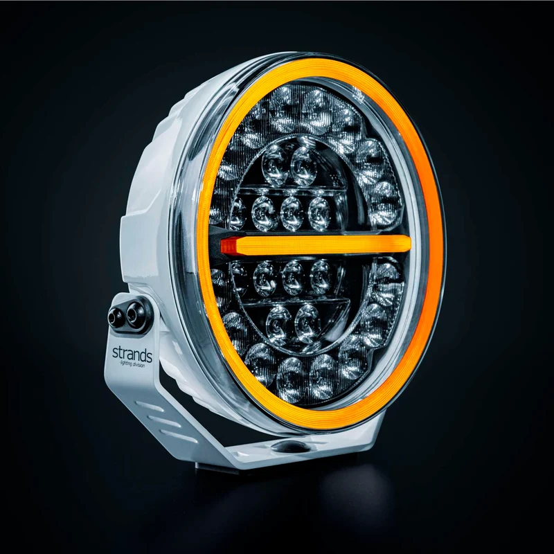 Phare longue portée Strands Firefly PRO avec stroboscope / 9" blanc
