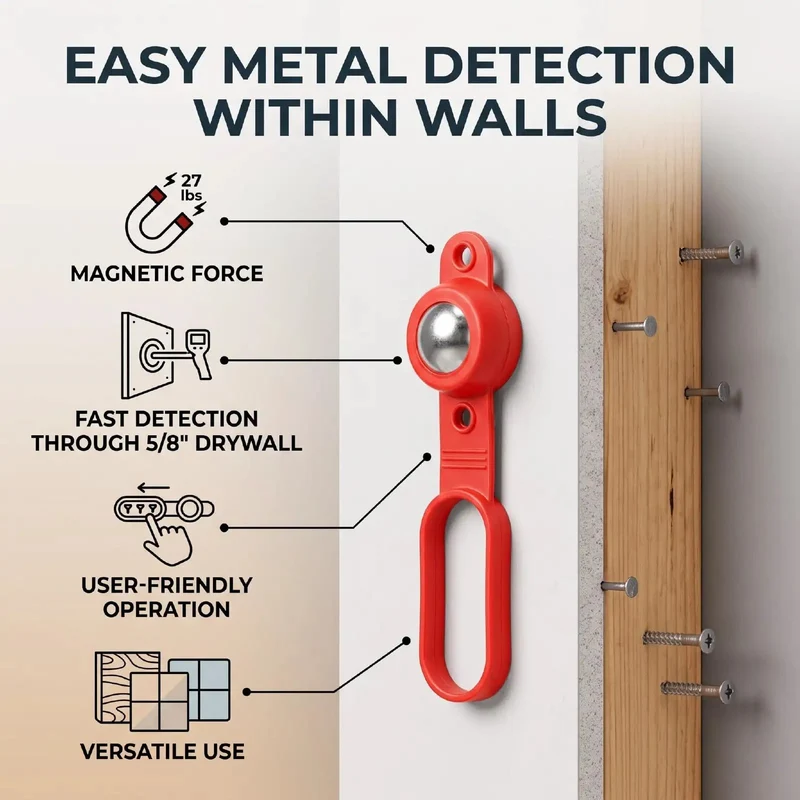 Kick Some Butt With This Heavy Duty Magnetic Stud Finder That Uses 27 Lbs Of Power To Snag Nails Screws And Studs Dead On Easy As Pie For Diyers Includes Eight Piece Kit Perfect For Tight Spots And Quick Home Repairs No Sweat