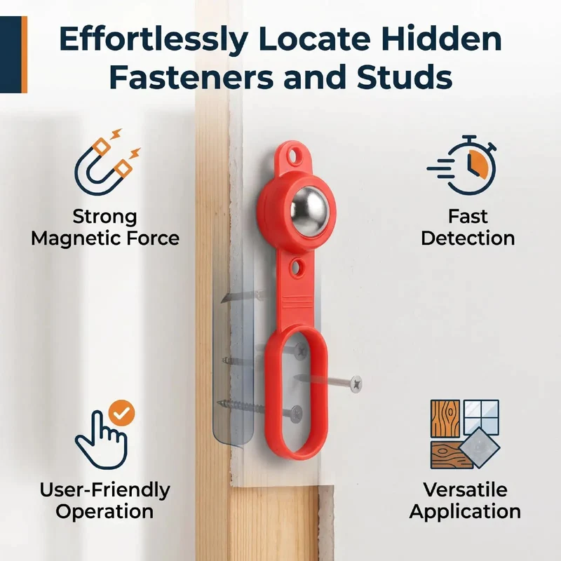 Badass Heavy Duty Magnetic Stud Finder Wall Metal Locator Tool With 27 Pound Hold Strength Slick Compact Diy Workhorse For Drywall Nail Heads Screws And Steel Studs Detect