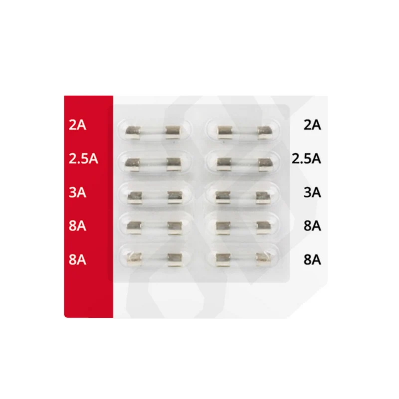 Pack de fusibles en verre assortis / 20 mm