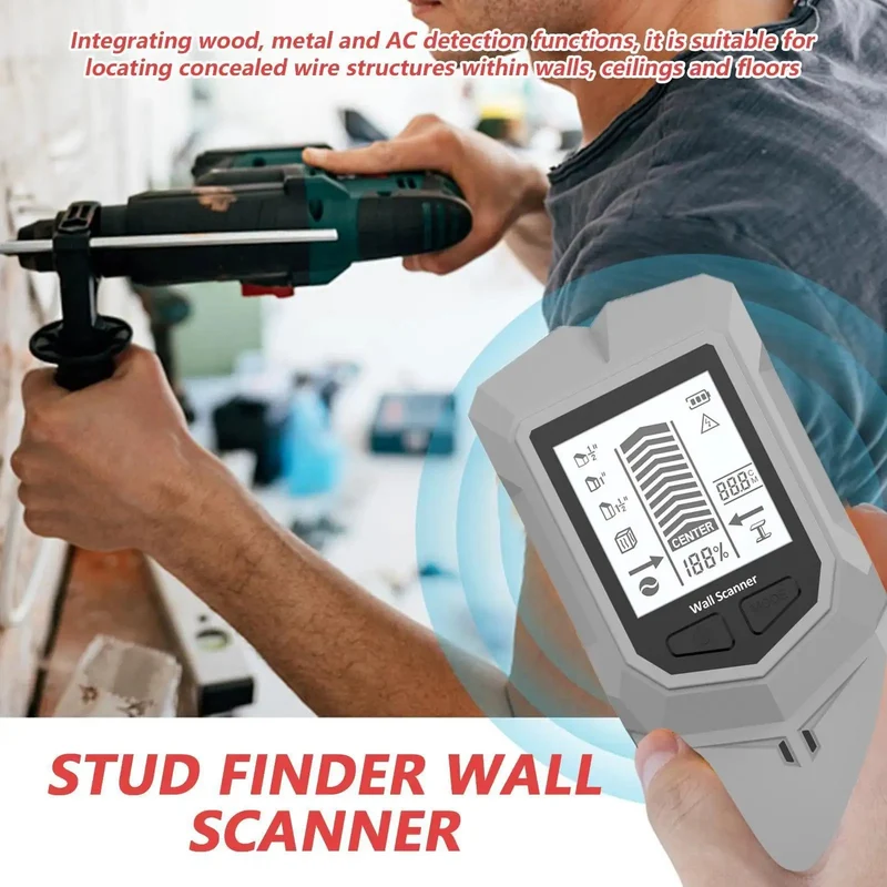 Sturdy Wall Scanner With Crisp LCD Display And Thumping Audio Alert For Catching Wood Metal And AC Wires Inside Drywall Or Ceilings Sweet Deal For Weekend Grinders