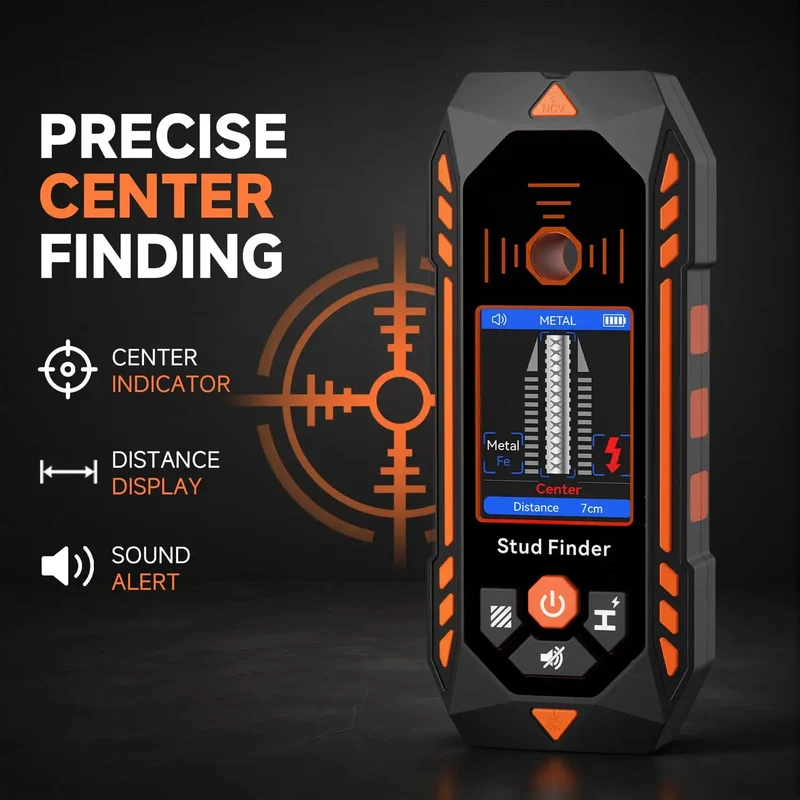 Rock Solid Stud Finder Wall Scanner With Tuned Sensitivity And Multimode Scanning Finds Wooden Studs And Live Metal Wires Without Any Hassle For Weekend Warriors