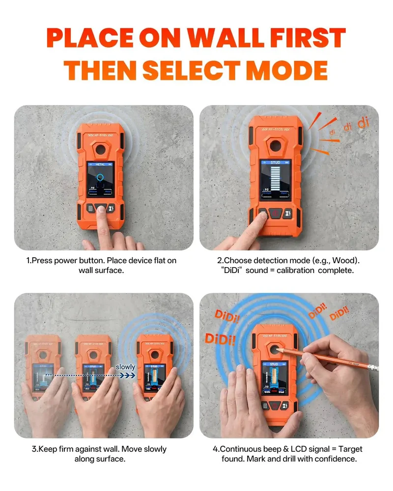 A Real Toolbox Staple For Your 6In1 Digital Stud Finder And Wall Scanner Designed To Nail Down Fast Detection Of Wood Studs Metal Pipes Live Ac Wires And Joists Keeping Your Diy Fixtures Dead On