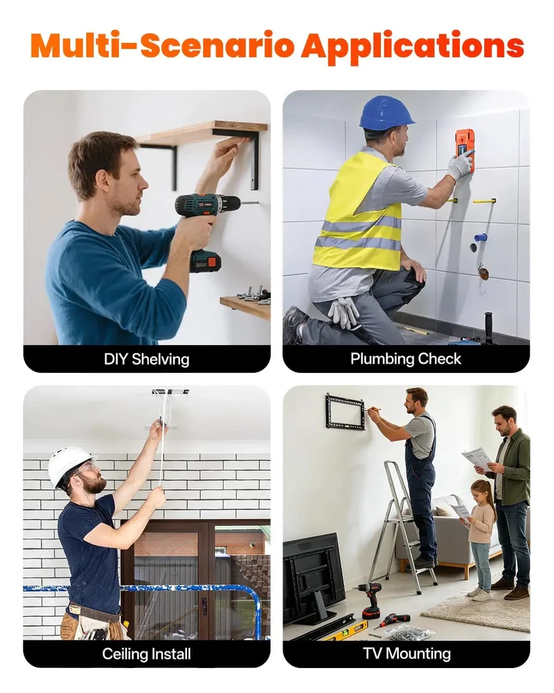 A Real Toolbox Staple For Your 6In1 Digital Stud Finder And Wall Scanner Designed To Nail Down Fast Detection Of Wood Studs Metal Pipes Live Ac Wires And Joists Keeping Your Diy Fixtures Dead On